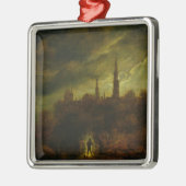 Mondschein-Landschaft Silbernes Ornament (Links)