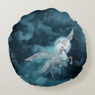 Mondschein Pegasus Rundes Kissen