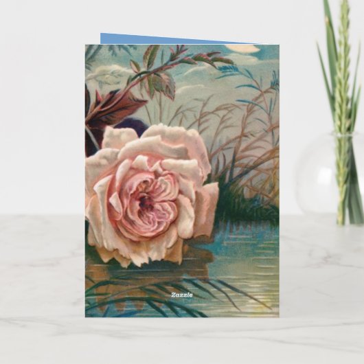 Mondschein-Rose Karte (Rückseite)