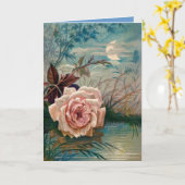 Mondschein-Rose Karte (Gelbe Blume)