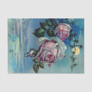 Mondschein-Rosen ein Seidenpapier