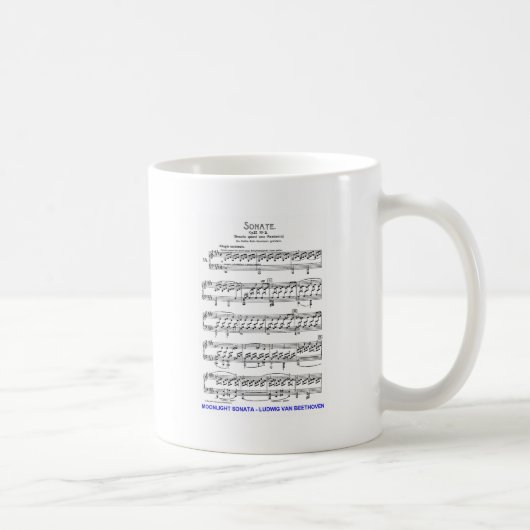 Mondschein-Sonate-Ludwig-Beethoven Kaffeetasse (Rechts)