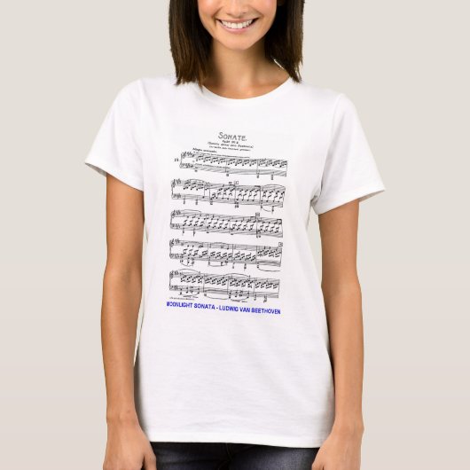 Mondschein-Sonate-Ludwig-Beethoven T-Shirt (Vorderseite)