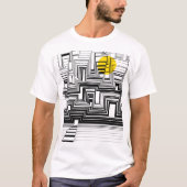 Mondschein-Stadt-Gekritzel-Kunst-T - Shirt (Vorderseite)