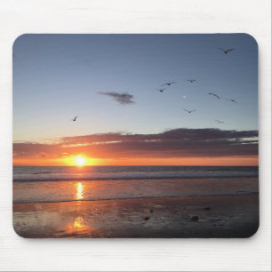 Mondschein-Strand-Sonnenuntergang Mousepad