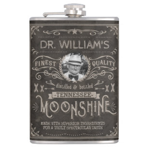 Mondschein Vintage Hillbilly Medizin Custom Braun Flachmann