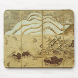 Mondschein-Winter-Landschaft Mousepad