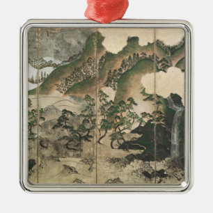 Mondschein-Winter-Landschaft Silbernes Ornament