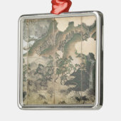 Mondschein-Winter-Landschaft Silbernes Ornament (Links)
