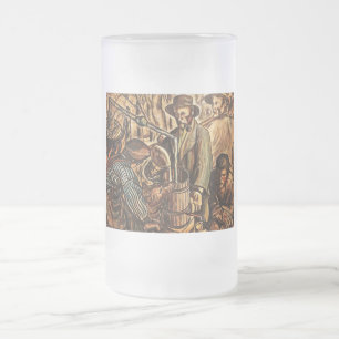 Mondscheinbrenner bei der Herstellung von White-Li Mattglas Bierglas