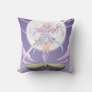 Mondschild-Kriegerkissen-Kissen - Pastel Anime Gir Kissen