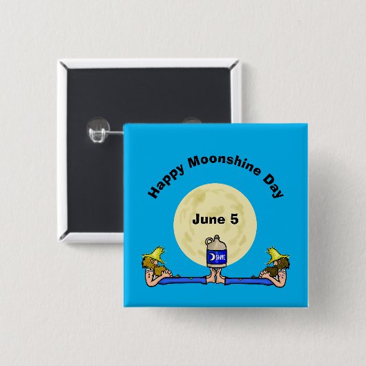 Mondschine Day Square Button mit 2 Hillbils (Vorne & Hinten)