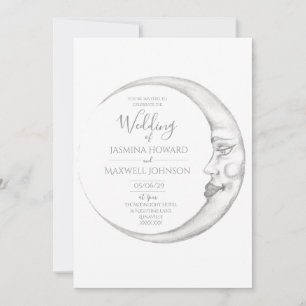 Mondsichel-Hochzeitseinladung Einladung
