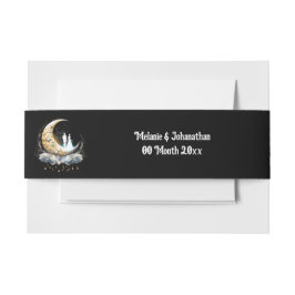 Mondsichel Silhouette Sternenhimmel Einladungsbanderole