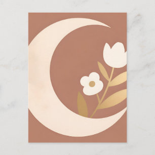Mondsichel-Tulpe Floral Minimalistisch Postkarte