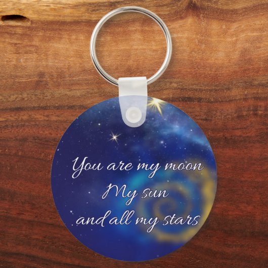 Mondsonnen Sterne unendliche Liebe Schlüsselanhäng Schlüsselanhänger (Vorderseite)