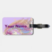 Mondstars und Musikfestival Gepäckträger mit Leder Gepäckanhänger (Rückseite horizontal)