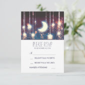 Mondsterne und Lichterfolge Hochzeit-RSVP-Karten RSVP Karte (Stehend Vorderseite)