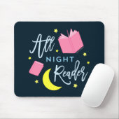 Mondsterne und rosa Bücher für die ganze Nacht Mousepad (Mit Mouse)