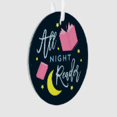 Mondsterne und rosa Bücher für die ganze Nacht Ornament (Vorderseite)