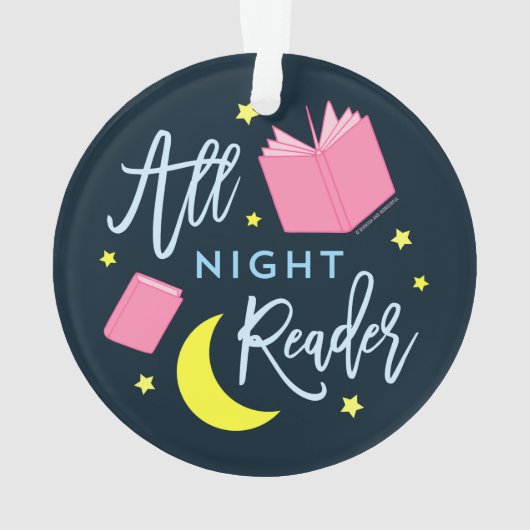 Mondsterne und rosa Bücher für die ganze Nacht Ornament (Rückseite)