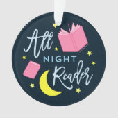 Mondsterne und rosa Bücher für die ganze Nacht Ornament (Vorderseite)