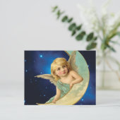 Mondstrahl - Engel- und MondCollage Postkarte (Stehend Vorderseite)