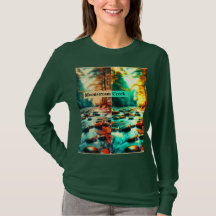 Mondstrom Bach Naturinspiriertes Langarmshirt