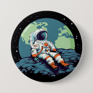 Mondtag, Astronaut auf dem Mond Button