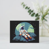 Mondtag, Astronaut auf dem Mond Postkarte (Stehend Vorderseite)