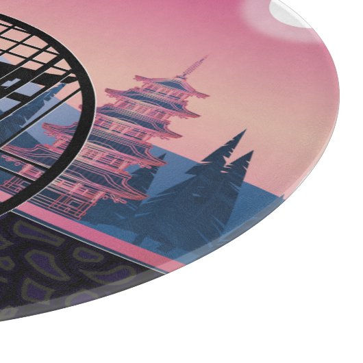 Mondtor im Garten. Schneidebrett (Ecke)