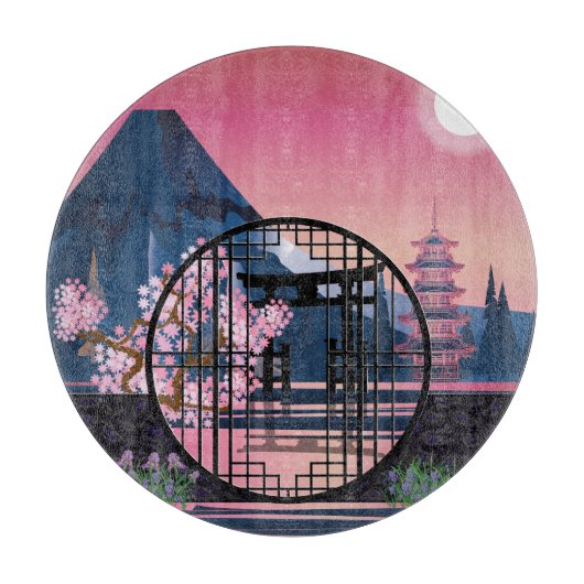 Mondtor im Garten. Schneidebrett (Vorderseite)