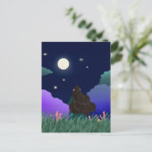 Mondträumer-Mädchen-Postkarte Postkarte (Stehend Vorderseite)