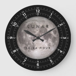 MondUhr 24 Stunden Große Wanduhr
