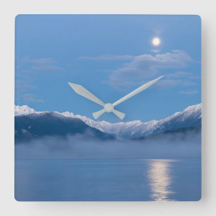 Monduntergang Seabeck, Washington Quadratische Wanduhr
