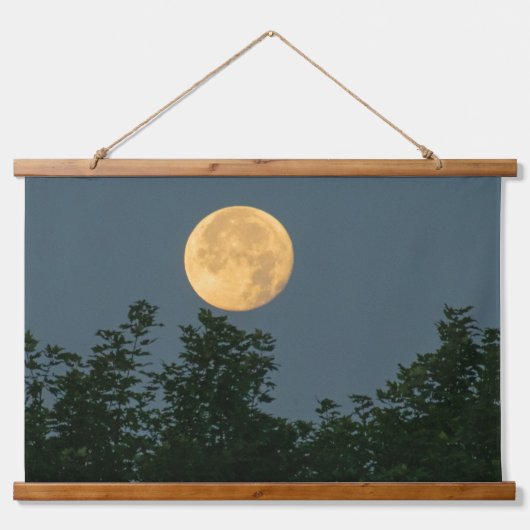Monduntergang Wandteppich Mit Holzrahmen (Vorne)
