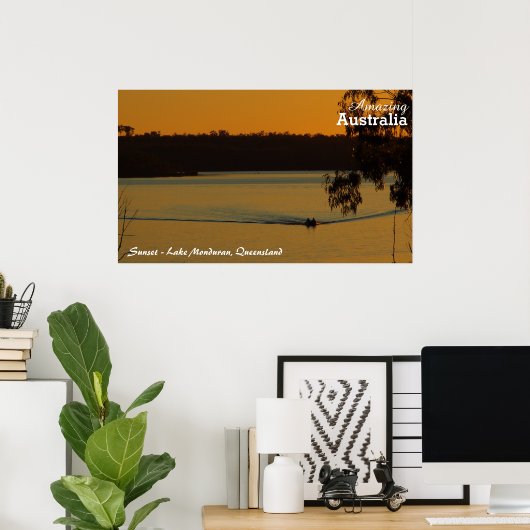 Monduraler Sonnenuntergangssee Poster (Heimbüro)