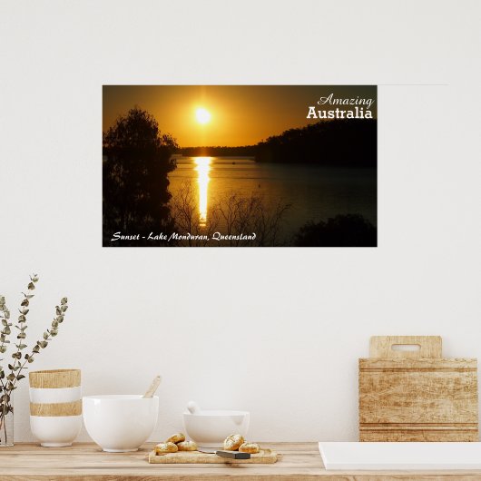 Monduraler Sonnenuntergangssee Poster (Küche)