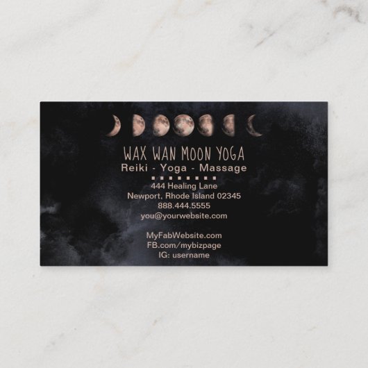 *~* Mondwachs wünscht vollständige ROSE GOLD-Mondp Visitenkarte (Rückseite)