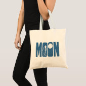 Mondwolf-Halloween-Linolschnitt-Design Tragetasche (Vorderseite (Produkt))