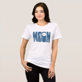 Mondwolf-Halloween-Linolschnitt-Design Tri-Blend Shirt (Vorderseite voll)