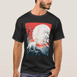 Mondwolf-Illustration Grafik Wildtier Fuchs Natur T-Shirt
