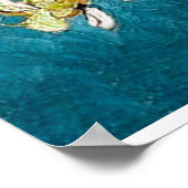 Mondzweige in Blaufophrendruck Poster (Ecke)