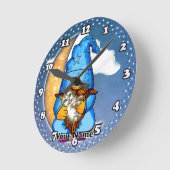 Mondzwerg Runde Wanduhr (Winkel)