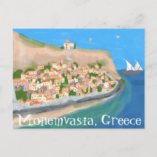 MONEMVASIA GRIECHENLAND Insel Art Reisen Postkarte (Vorderseite)