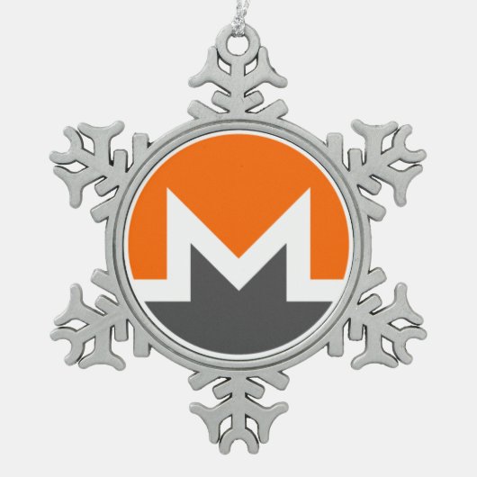 Monero Pewter Snowflake Weihnachtsbaum Schneeflocken Zinn-Ornament (Vorderseite)