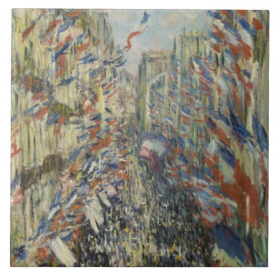 Monet 1878 Die Rue Montorgueil in Paris Fliese