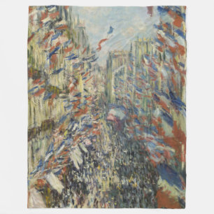 Monet 1878 Rue Montorgueil in Paris Fleecedecke
