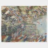 Monet 1878 Rue Montorgueil in Paris Fleecedecke (Vorderseite (Horizontal))