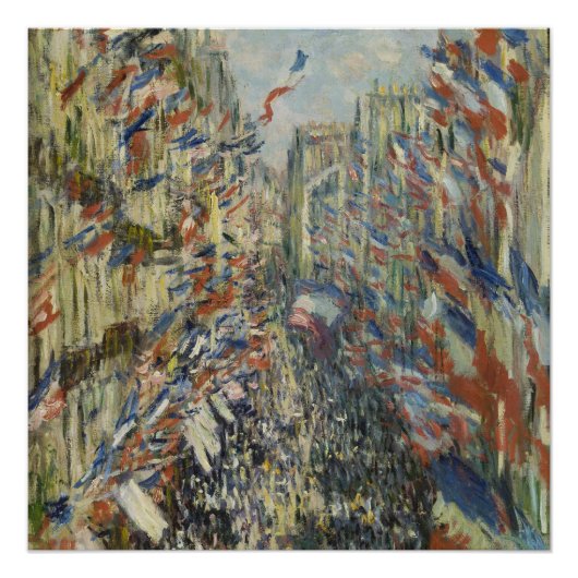 Monet 1878 Rue Montorgueil in Paris Poster (Vorderseite)